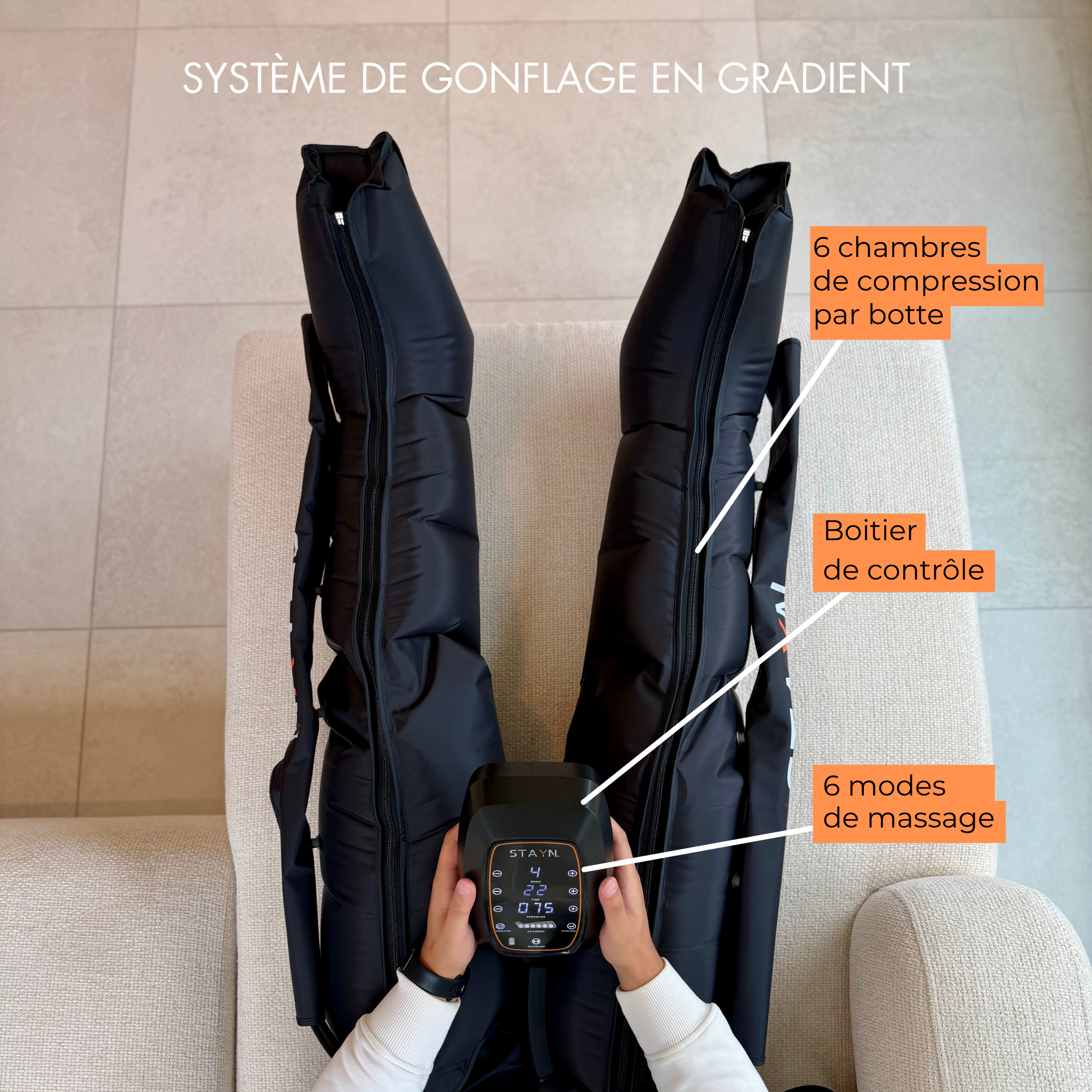 Bottes de pressothérapie sans fil